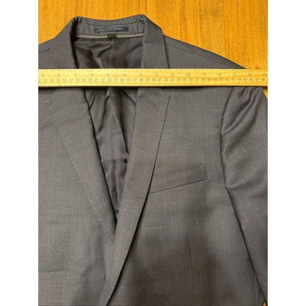 J Crew Ludlow Sport Coat Men 40S Gray Italian Fabric Jacket Tollegno 1900 Blazer